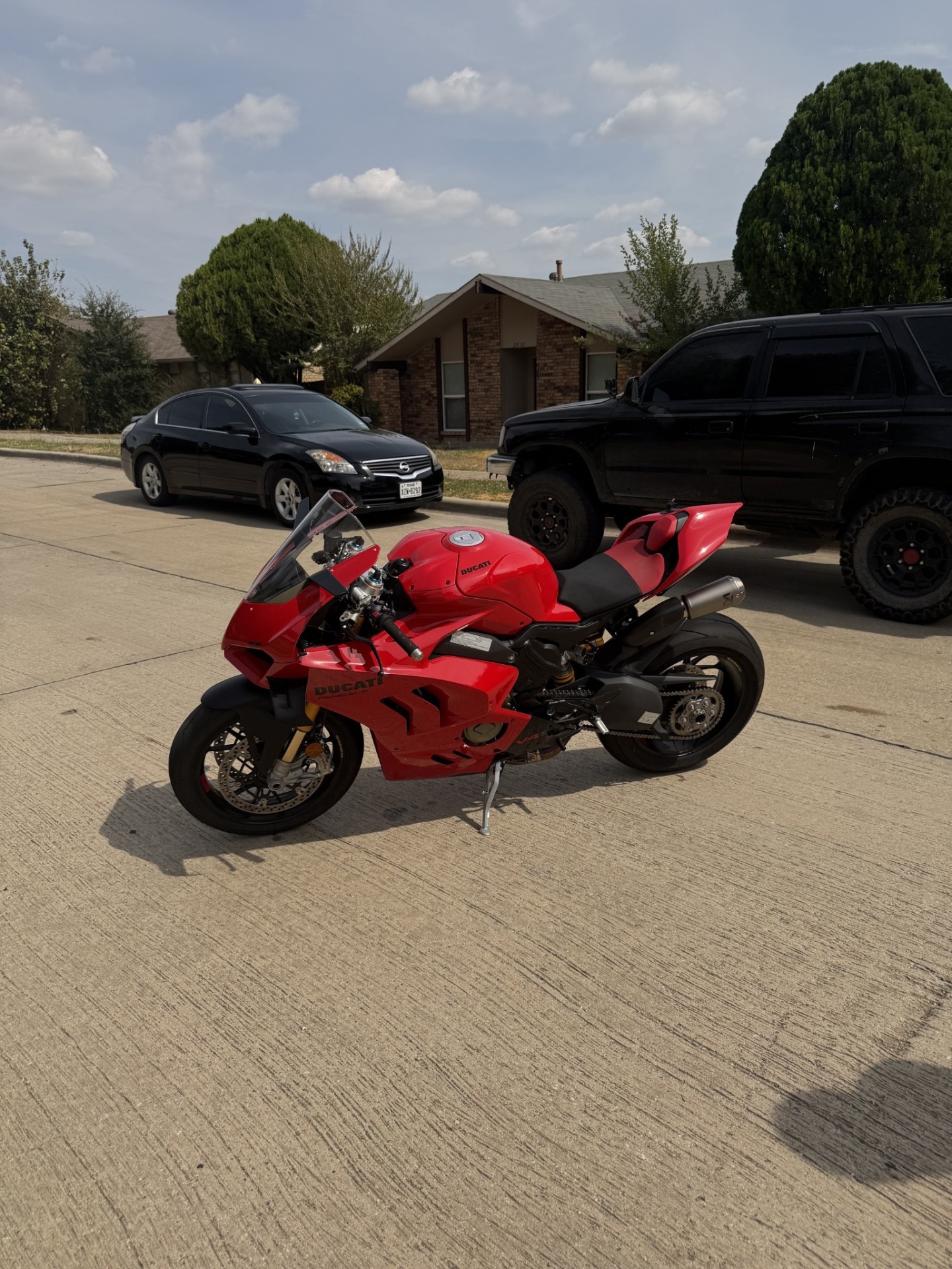 Red sport motorcycle after a detail