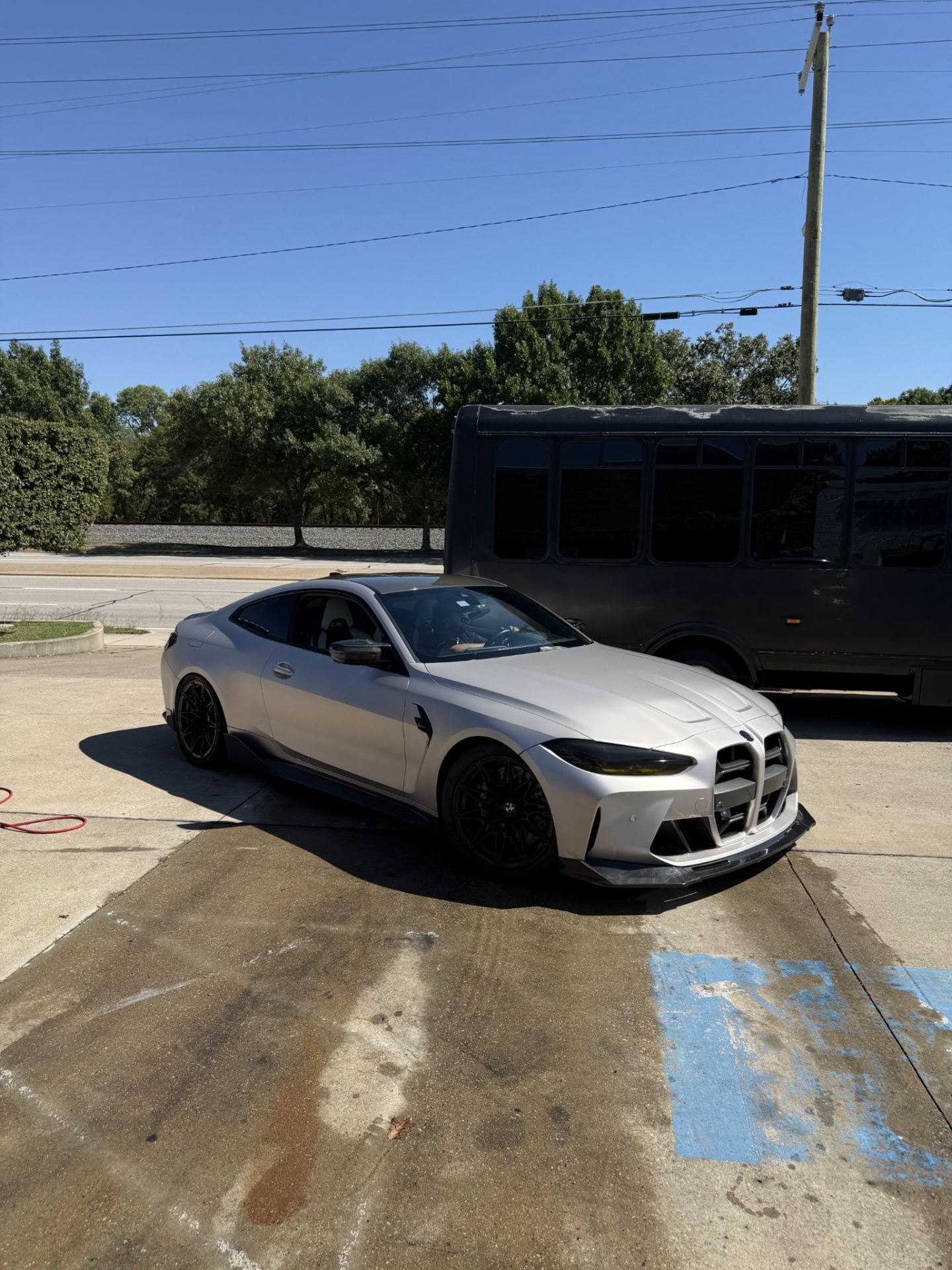 White BMW M coupe after a full exterior detail